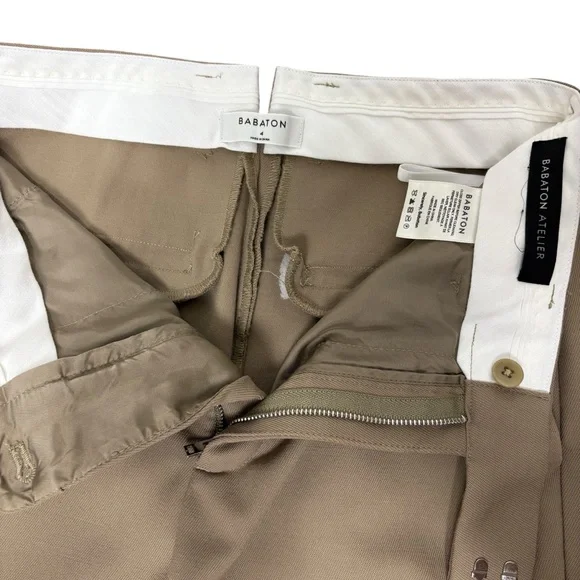 Aritzia Babaton Khaki Agency Pant Wool Trousers High Rise Size 4 - Picture 7 of 11